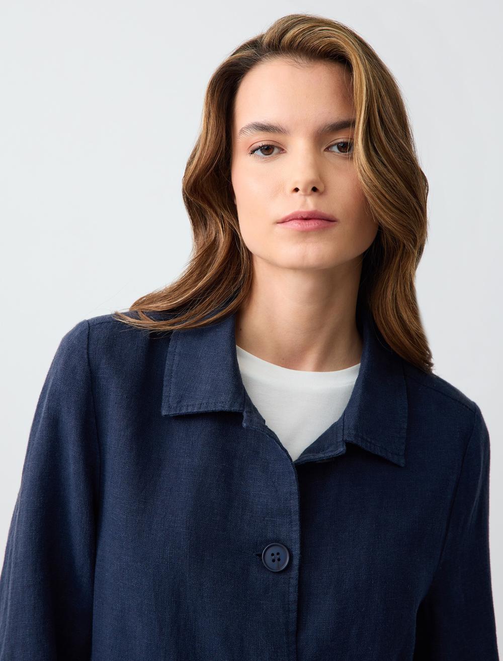Shirt Collar Long-Sleeve Jacket - 5SW052960