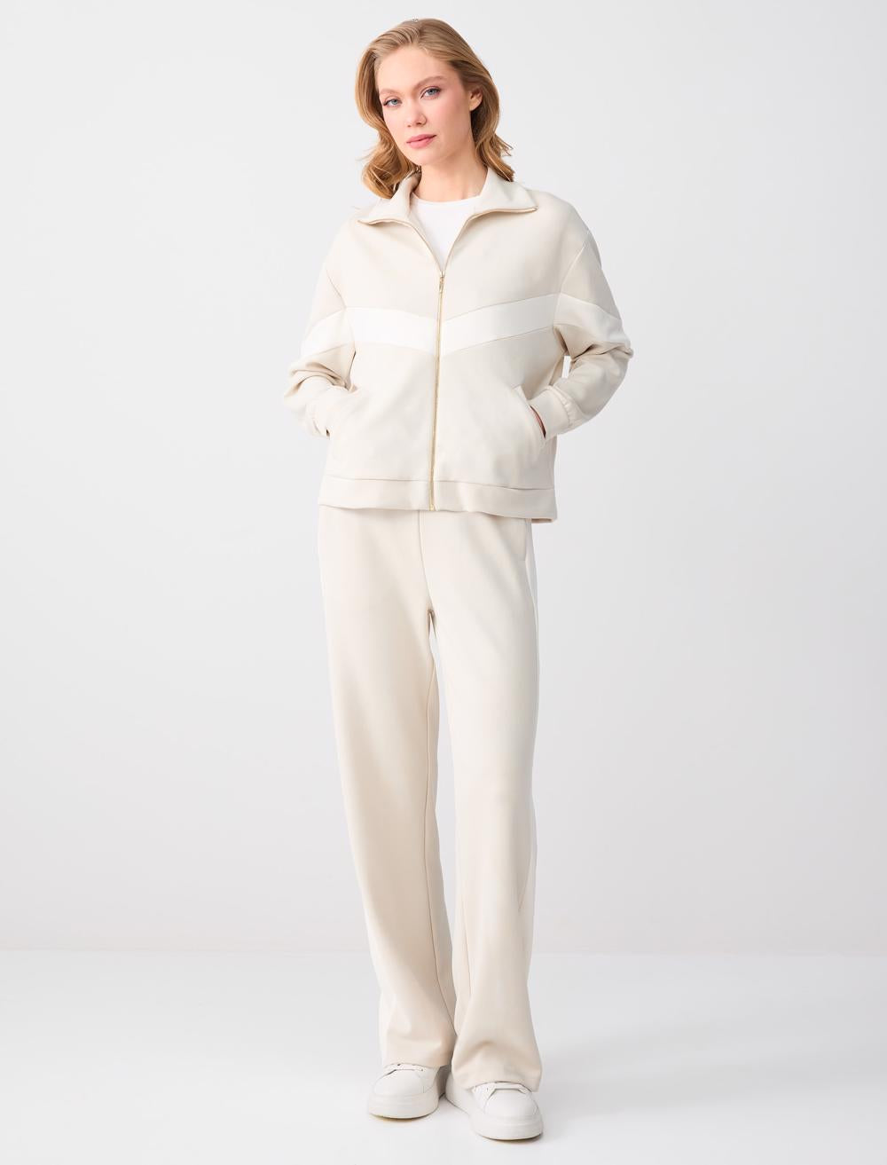 Relaxed Fit Pocket Detail Modal Knit Jacket - Stone - 6SW055651928
