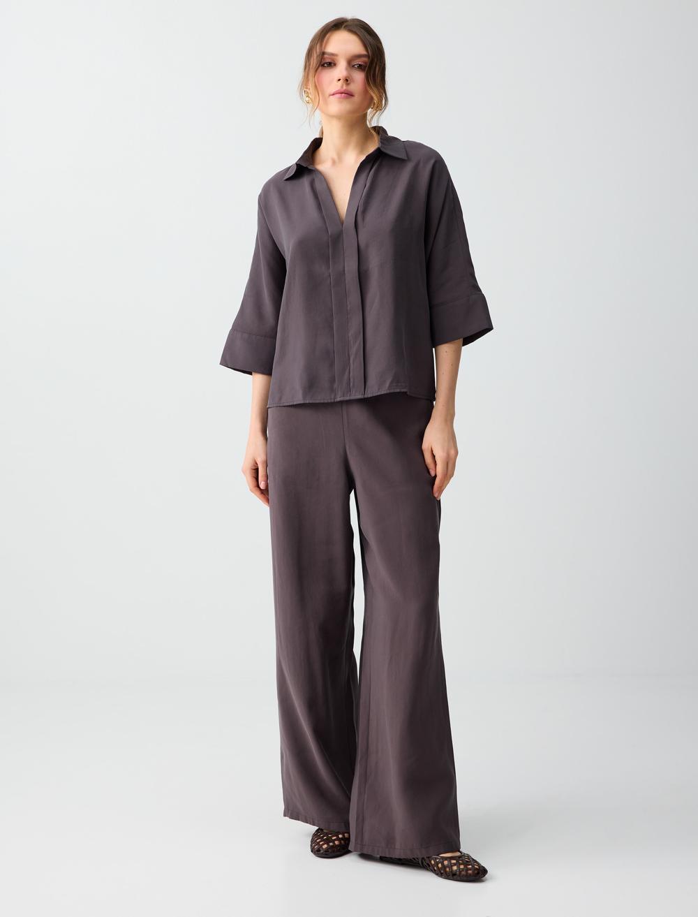 Normal Fit Trousers - Brown - 6SW185654803