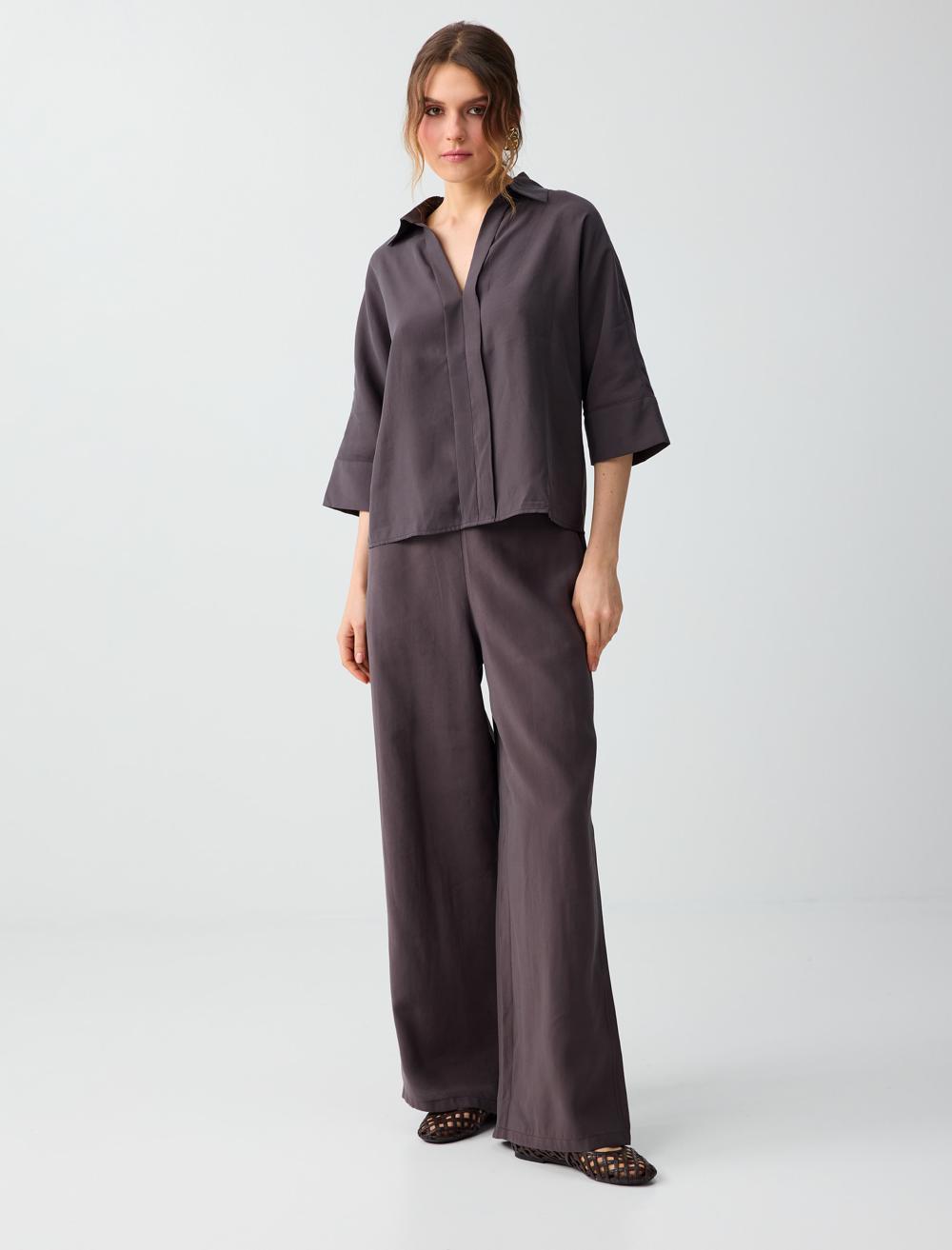 Normal Fit Trousers - Brown - 6SW185654803