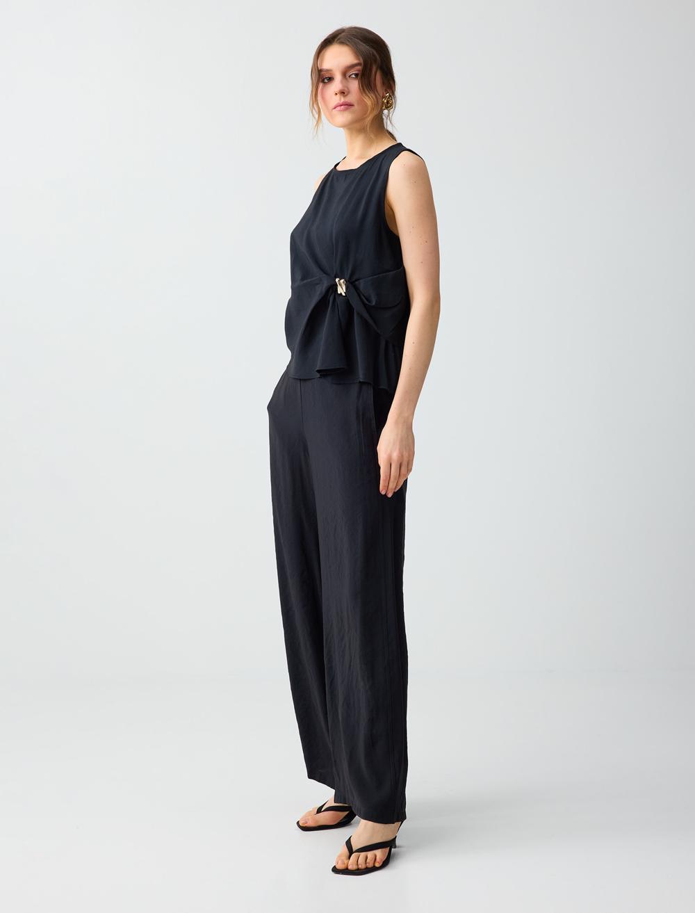 Normal Fit Trousers - Black - 6SW185654900