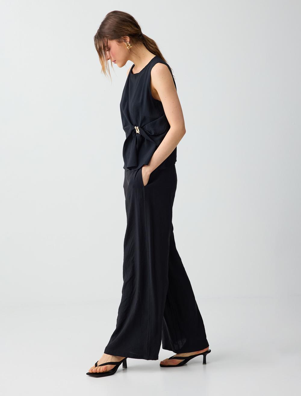 Normal Fit Trousers - Black - 6SW185654900