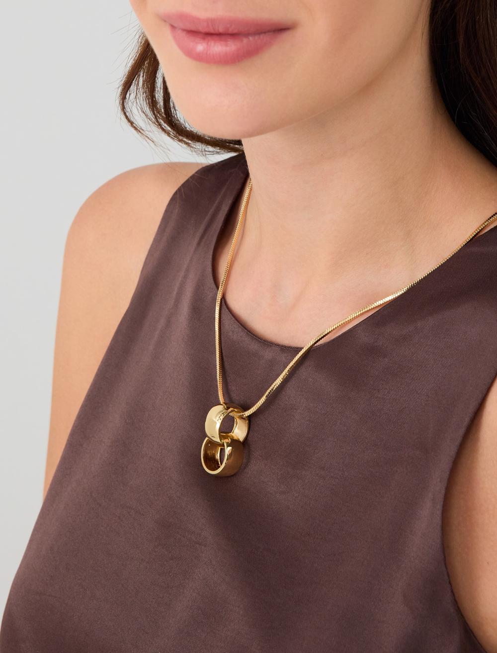 Double Ring-Detailed Chain Necklace