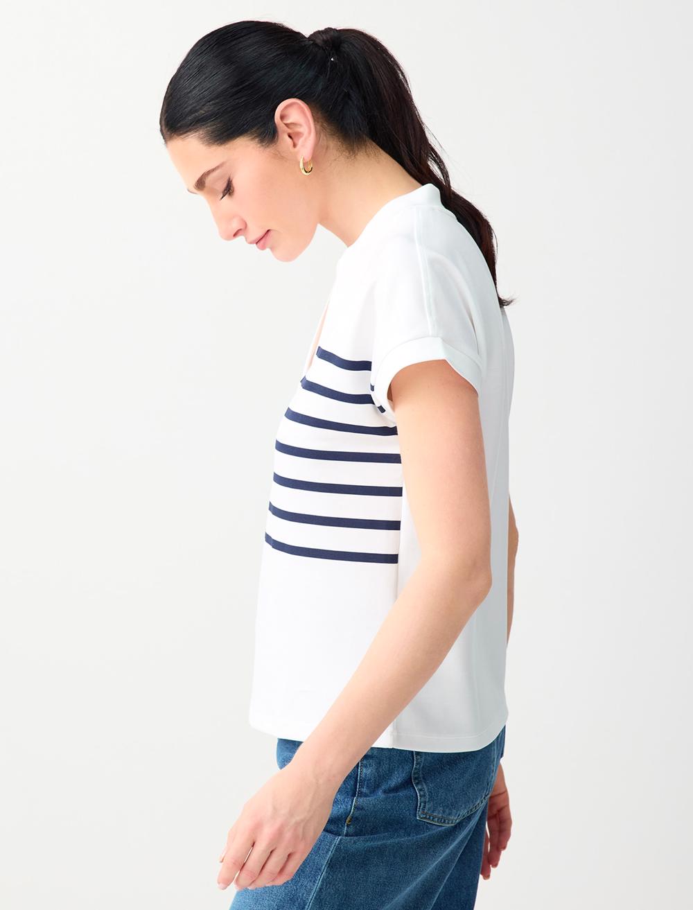 Normal Fit V-Neck Sweatshirt - White - 6SW235709100