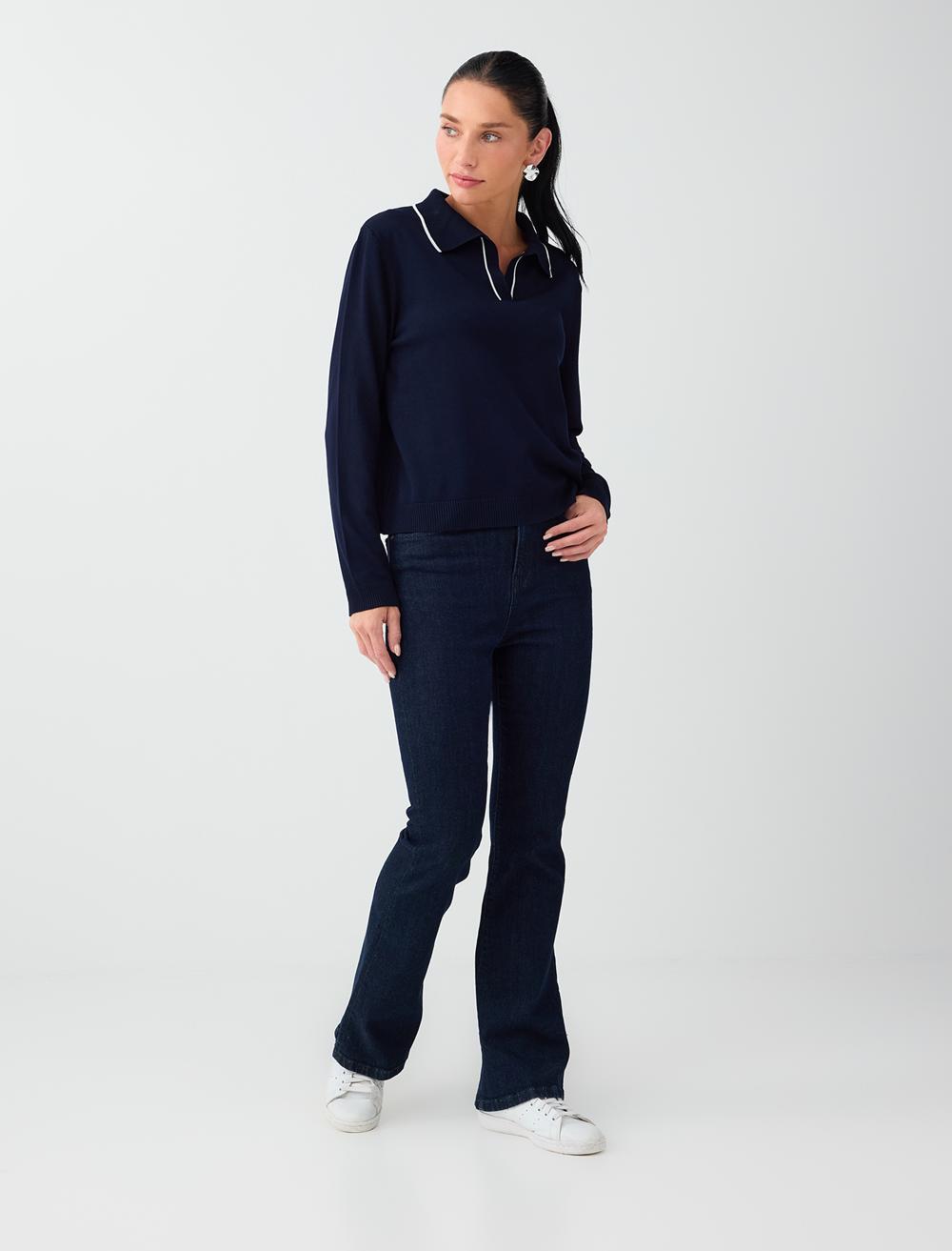 Polo Shirt Pullover - Dark Blue
