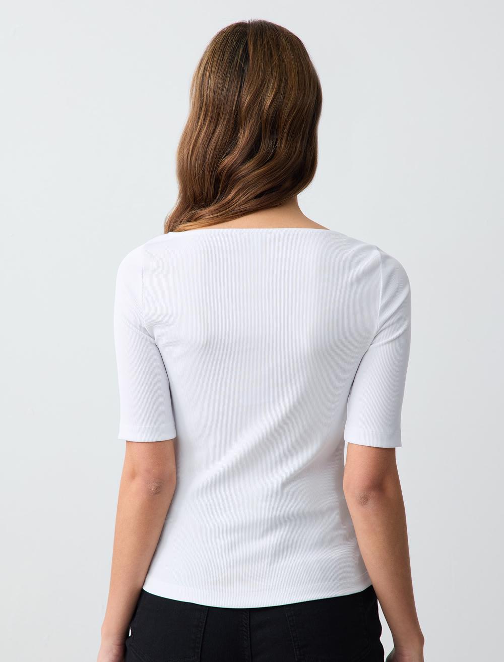 Slim Fit Blouse - White - 5SW033598100
