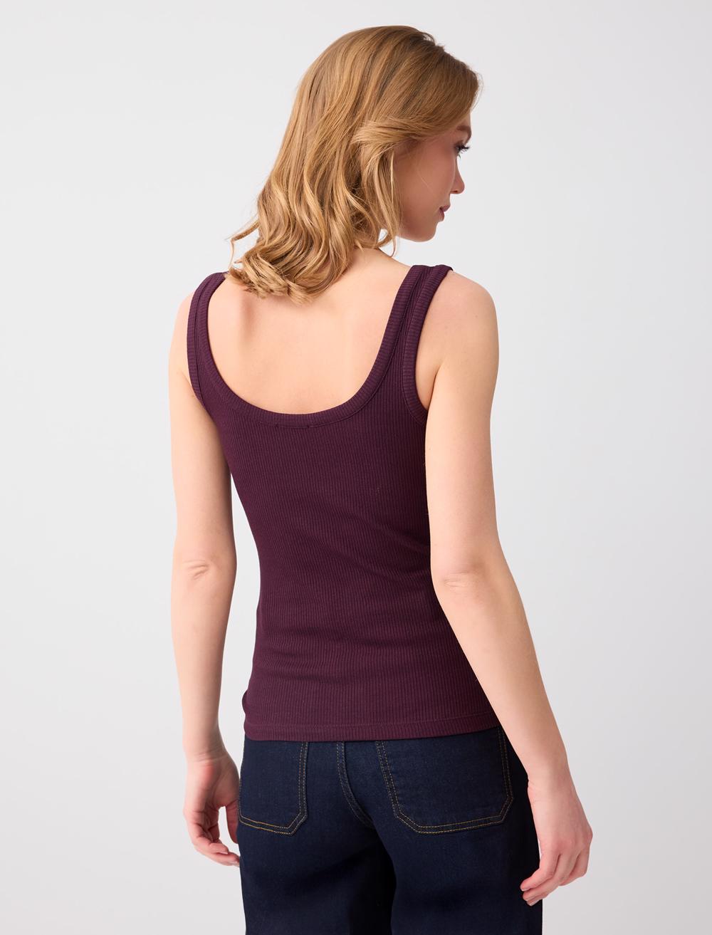 Slim Fit Scoop Neck Modal Knit Singlet - 6SW015200