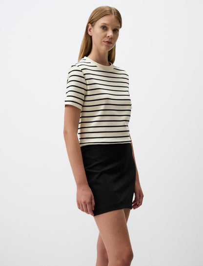 Slim Fit Mini Skirt with Elastic Waist