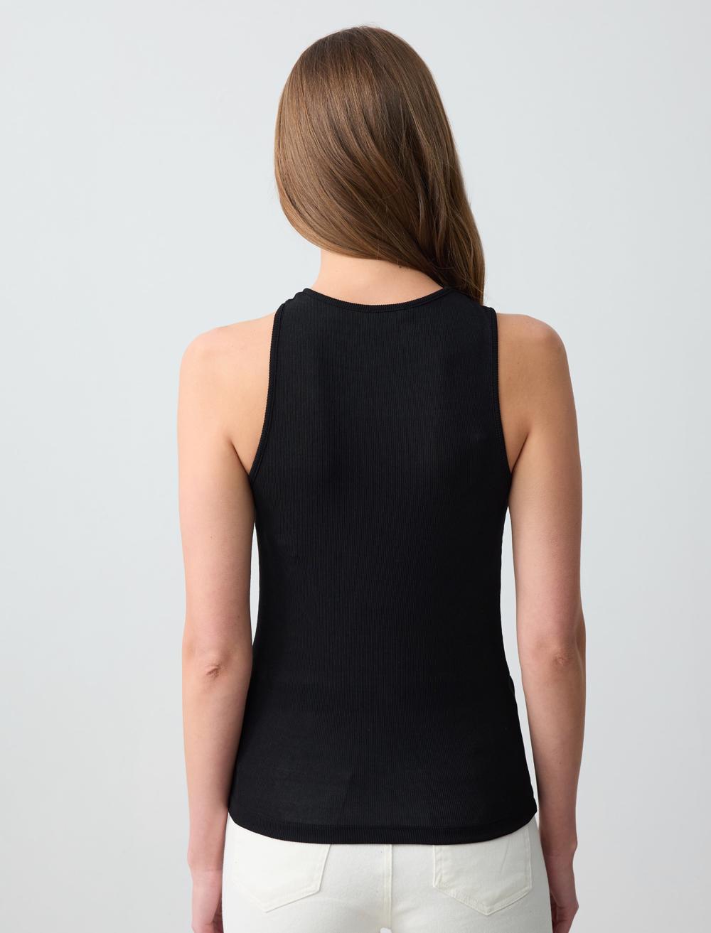 Slim Fit Sleeveless-Sleeve Blouse - 5SW034546