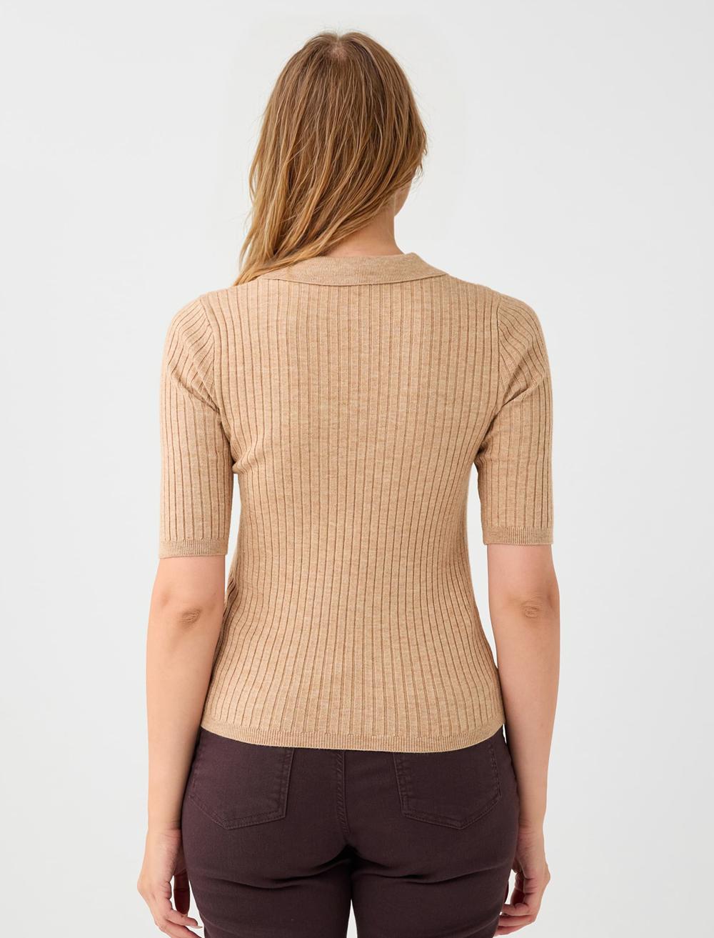 Slim Fit Shirt Collar Pullover - 5WW135117