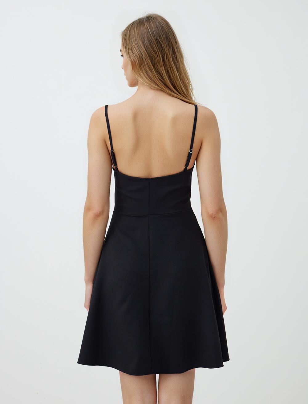 Slim Fit Spaghetti Straps-Sleeve Dress - 5SW065315