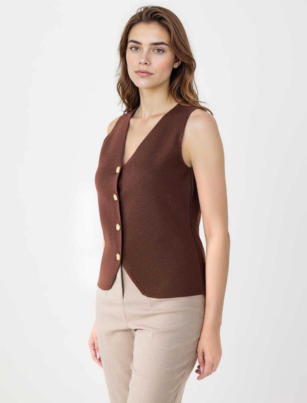 Slim Fit Waistcoat - Bitter Brown - 5WW304947803