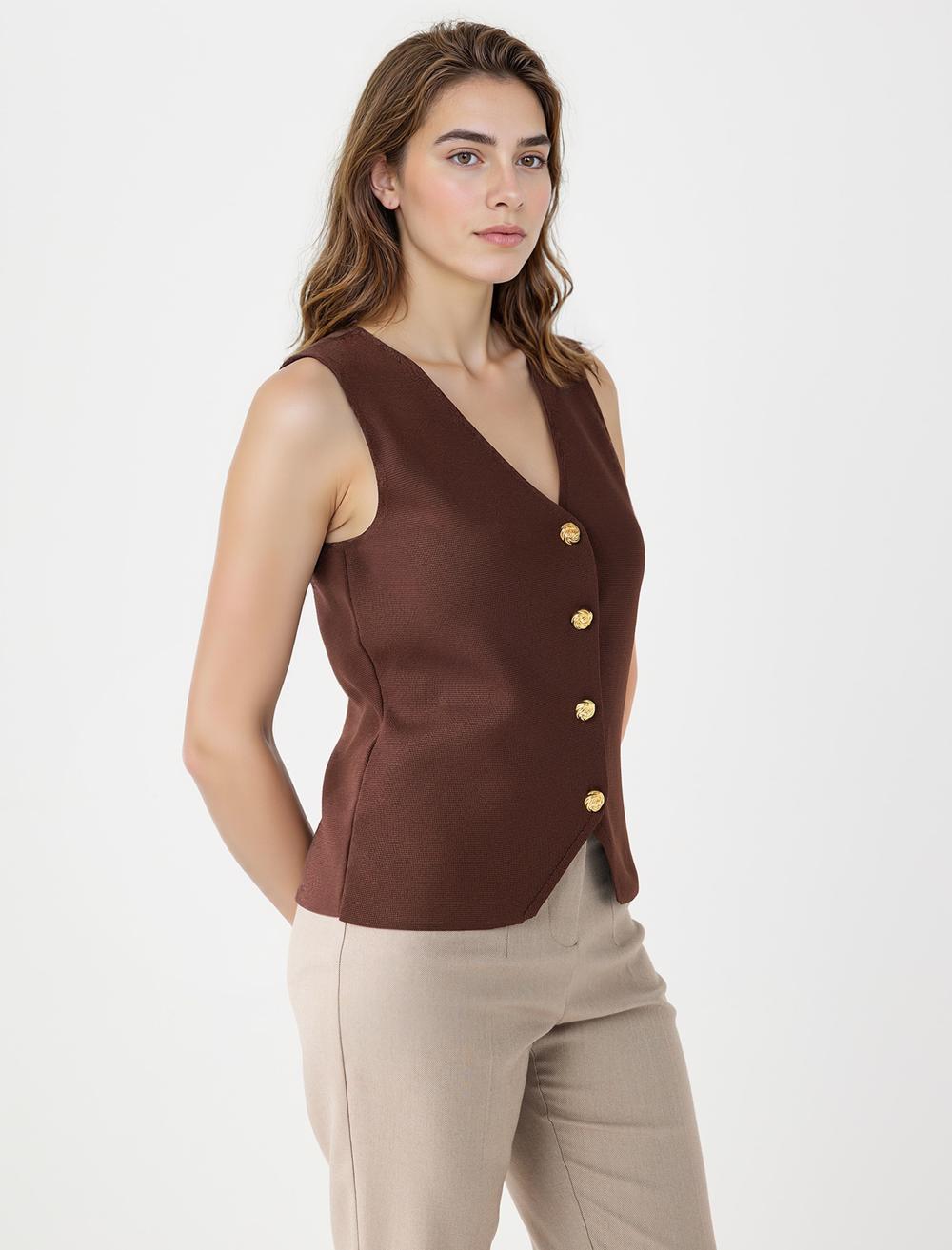 Slim Fit Waistcoat - Bitter Brown - 5WW304947803