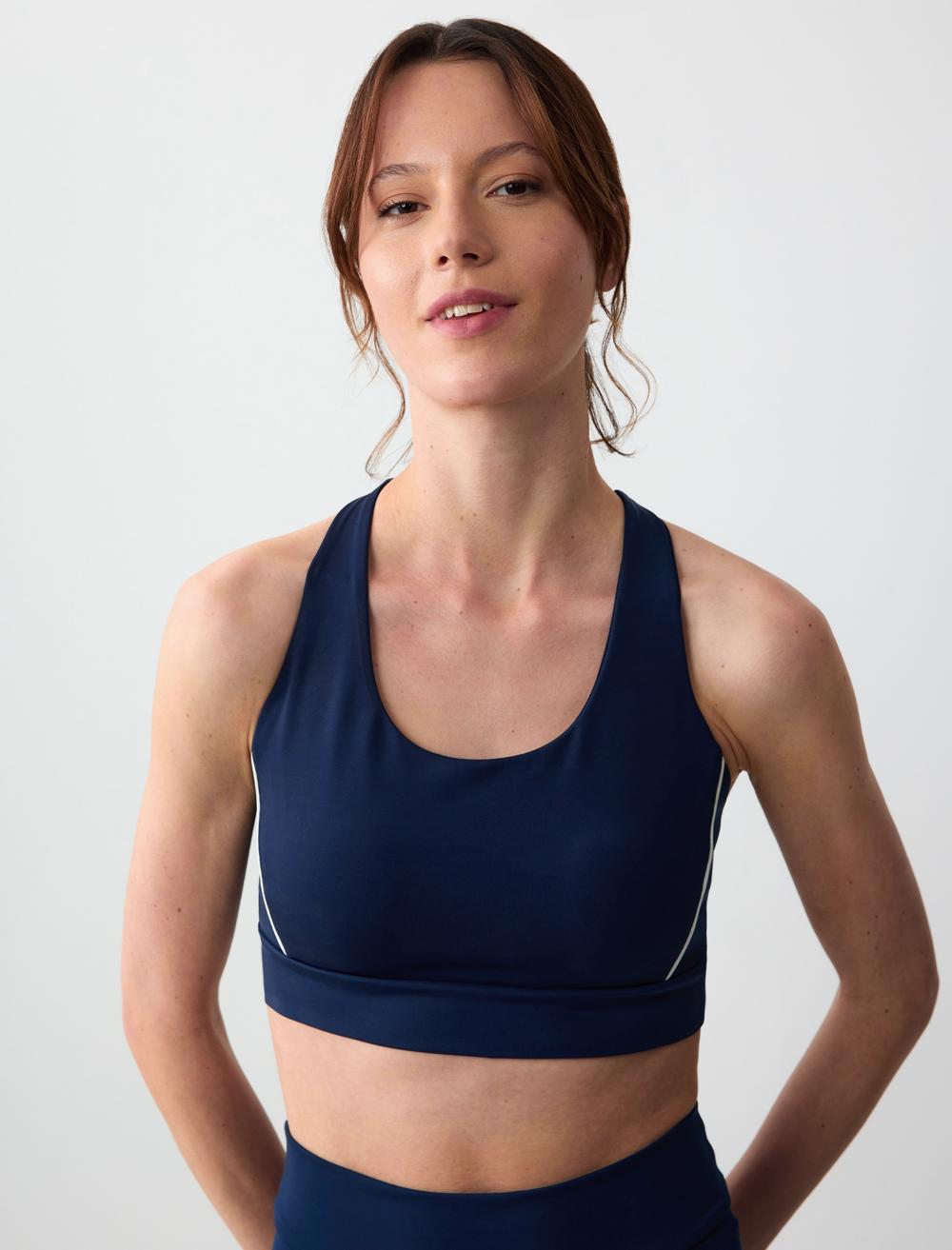 Slim Fit Scoop Neck Sleeveless-Sleeve Bralette - 5SW042390