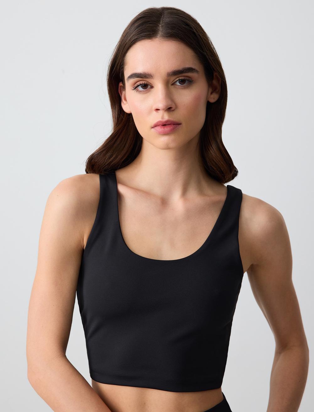 Slim Fit Scoop Neck Sleeveless-Sleeve Bralette - 5SW042392