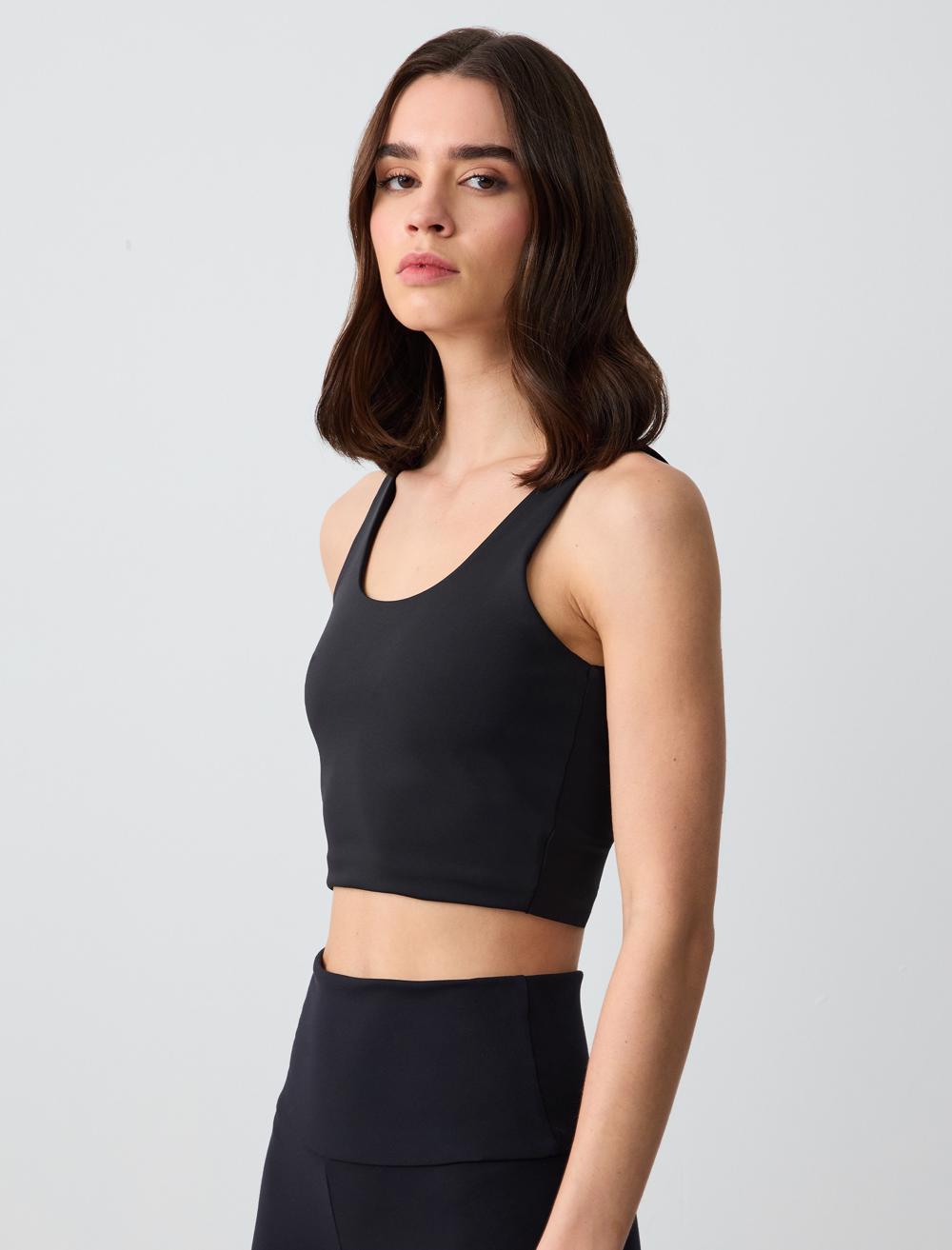 Slim Fit Scoop Neck Sleeveless-Sleeve Bralette - 5SW042392