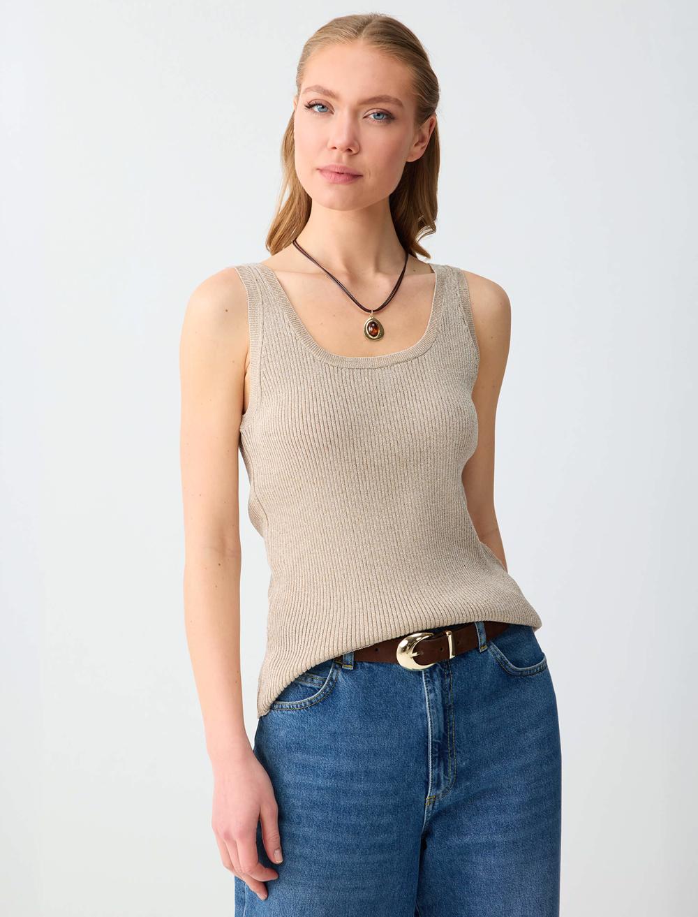 Sl Tank Top - Beige Melange