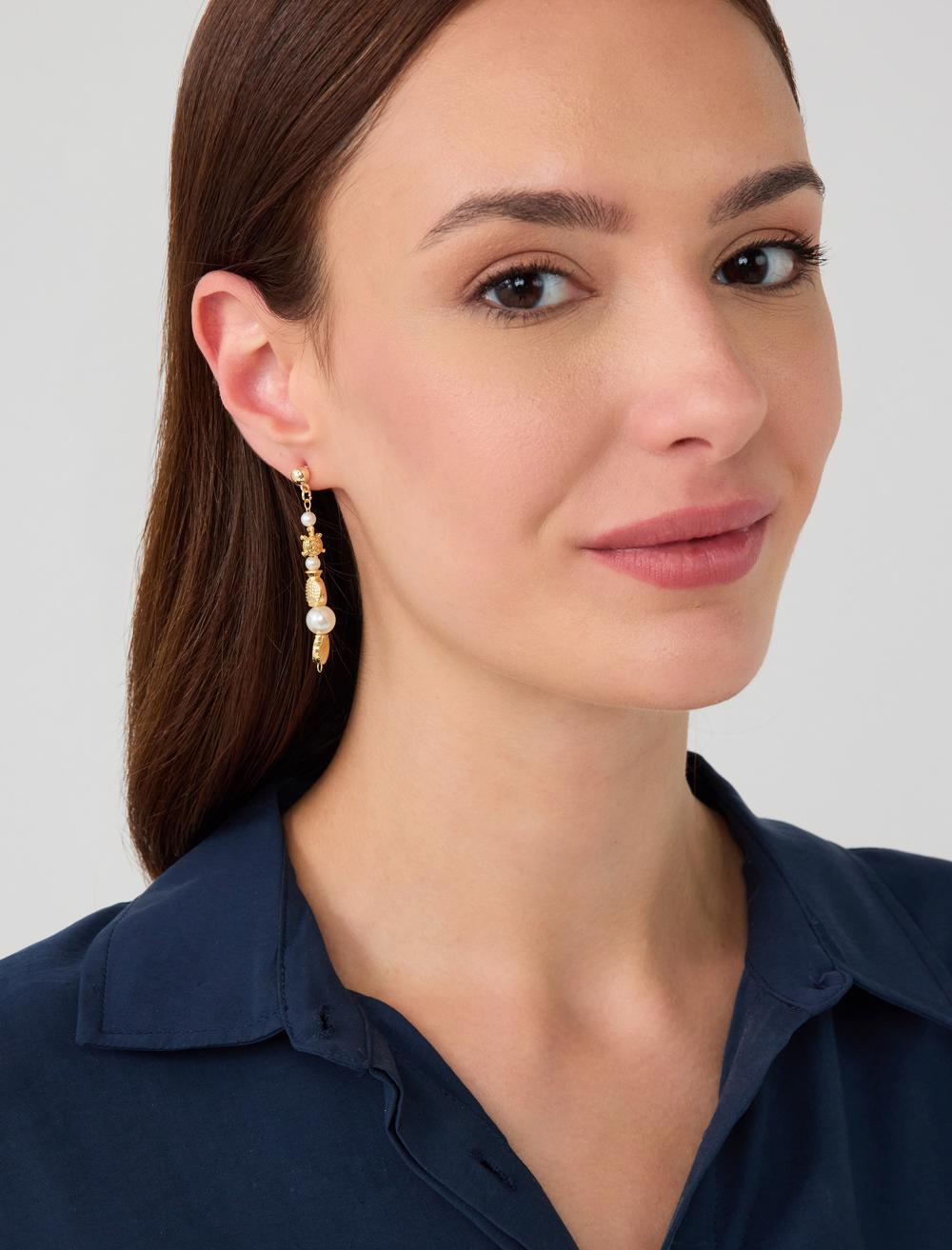 Seashell-detailed Dangle Earrings