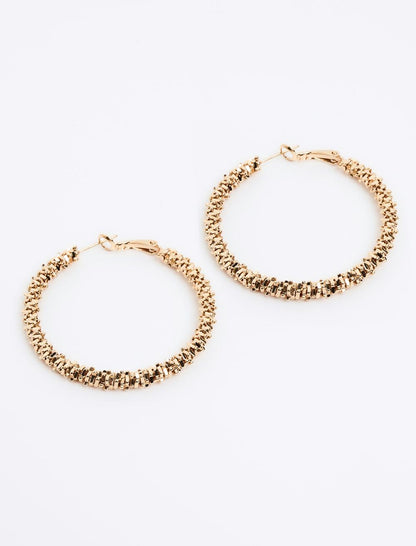 Patterned Steel Hoop Earrings