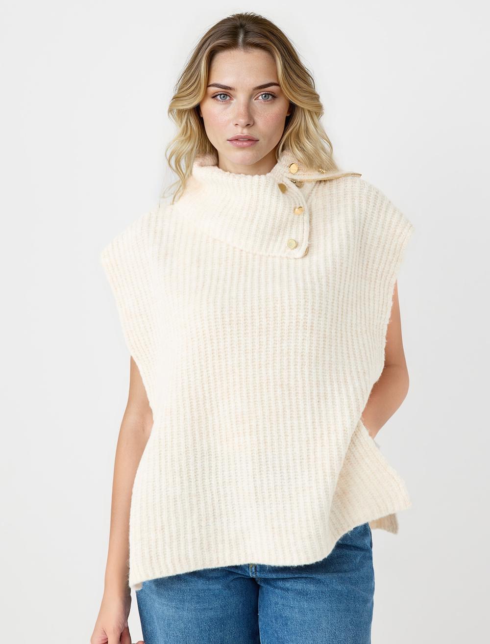 Loose Fit High Collar Sweater - 5WW224226