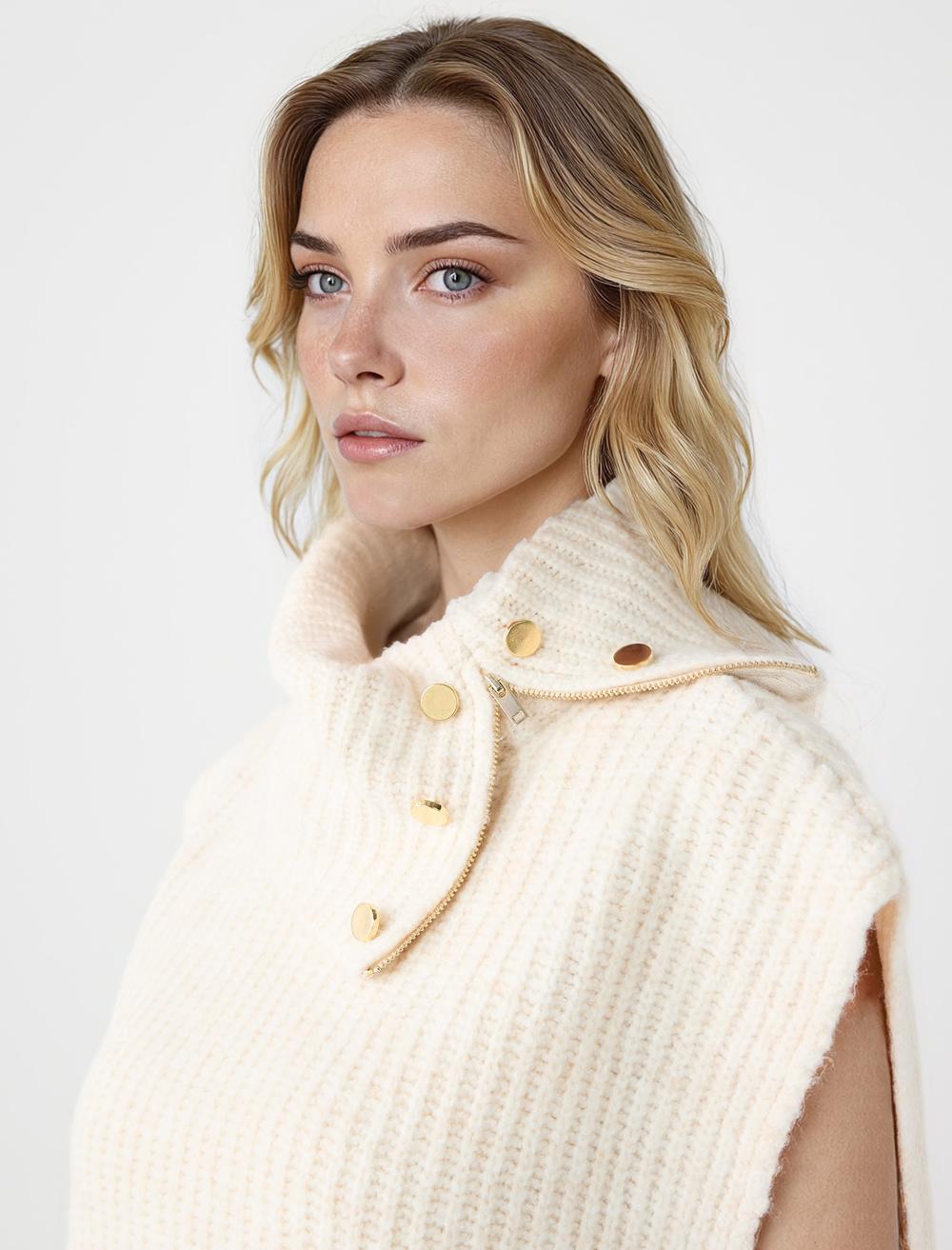 Loose Fit High Collar Sweater - 5WW224226