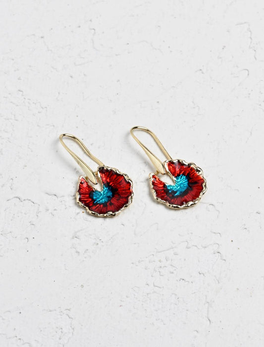 Natural Enamel Figured Elegant Earrings