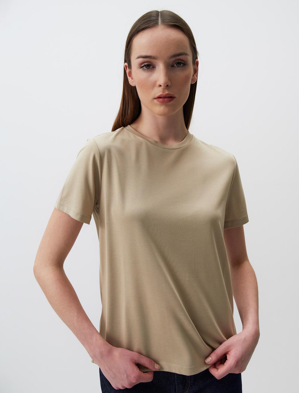 Straight Fit Crew Neck Short Sleeved Basic Jersey T-Shirt - 24STIZIANO