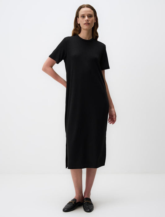 Straight Fit Crew Neck Short Sleeved Dress