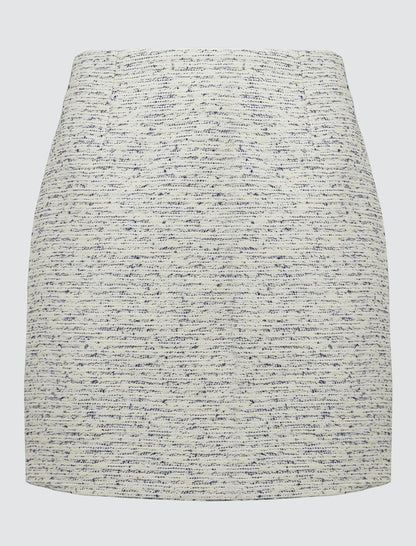Straight Cut Patterned Mini Skirt