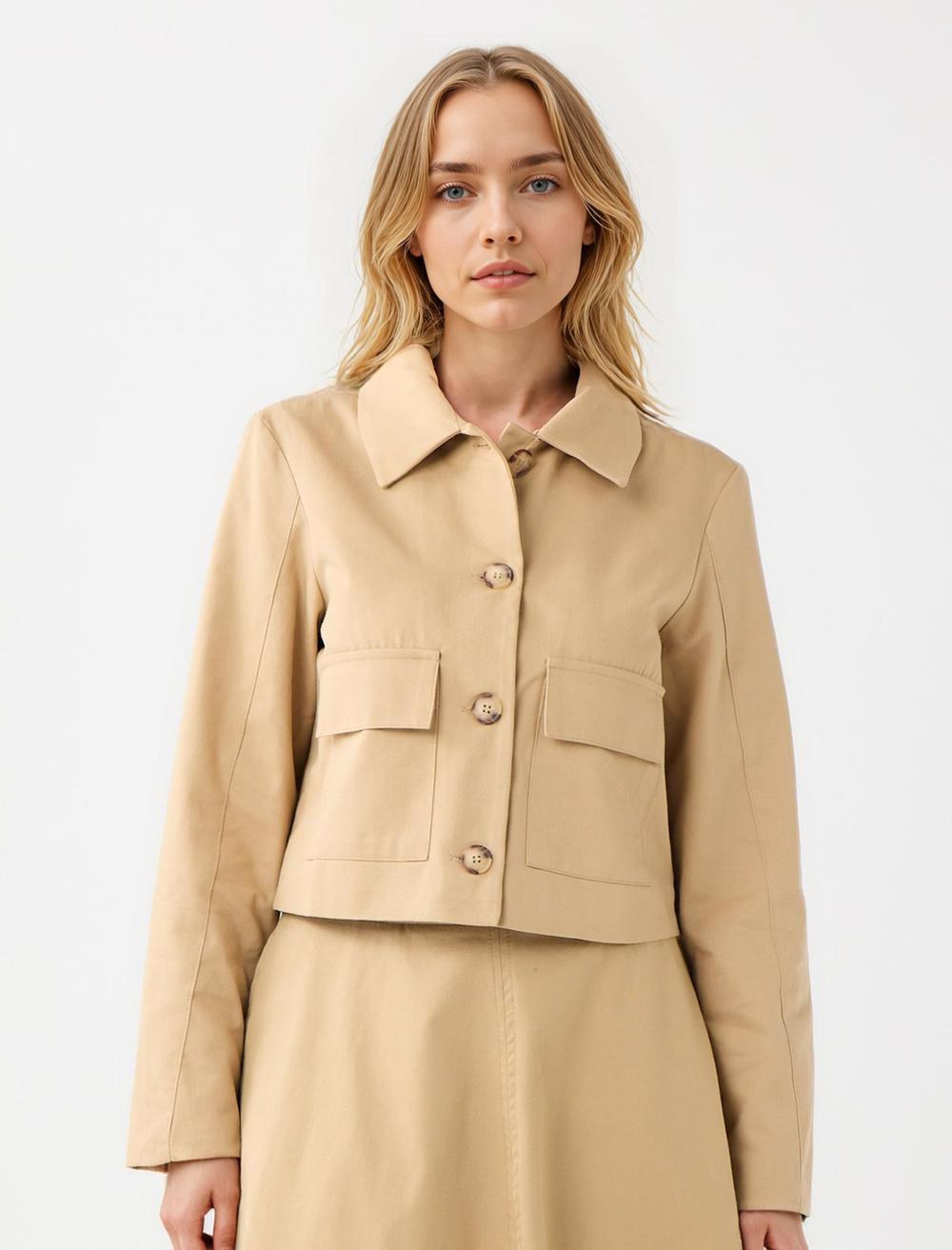 Shirt Collar Long-Sleeve Jacket - 5WW054967
