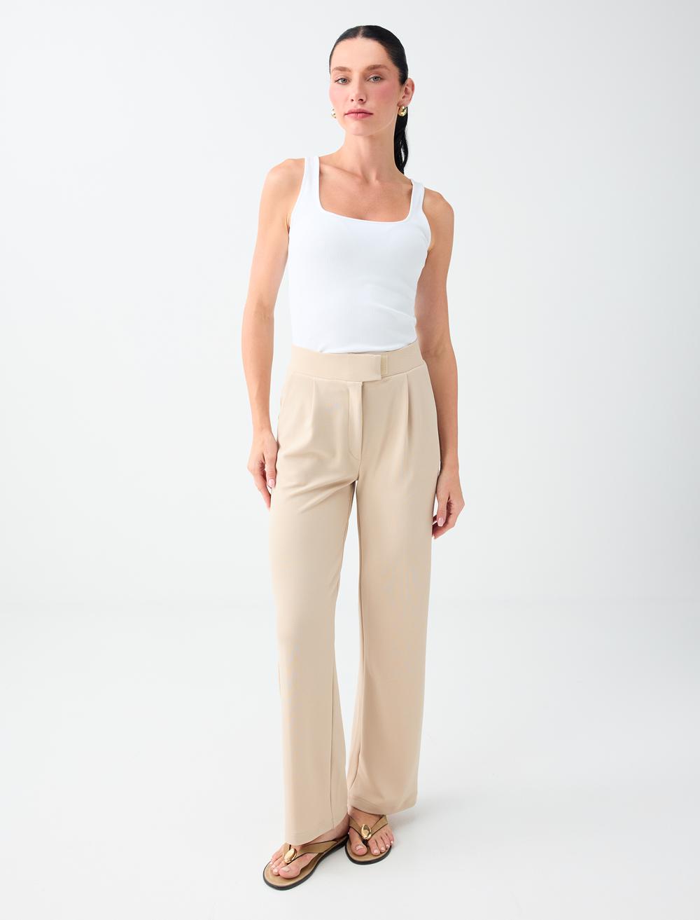 Normal Fit Trousers - Stone - 6SW188015928