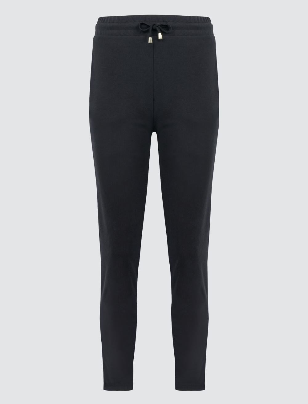 Straight Cut Normal Leg High Waist Jersey Trousers - 4WW311303