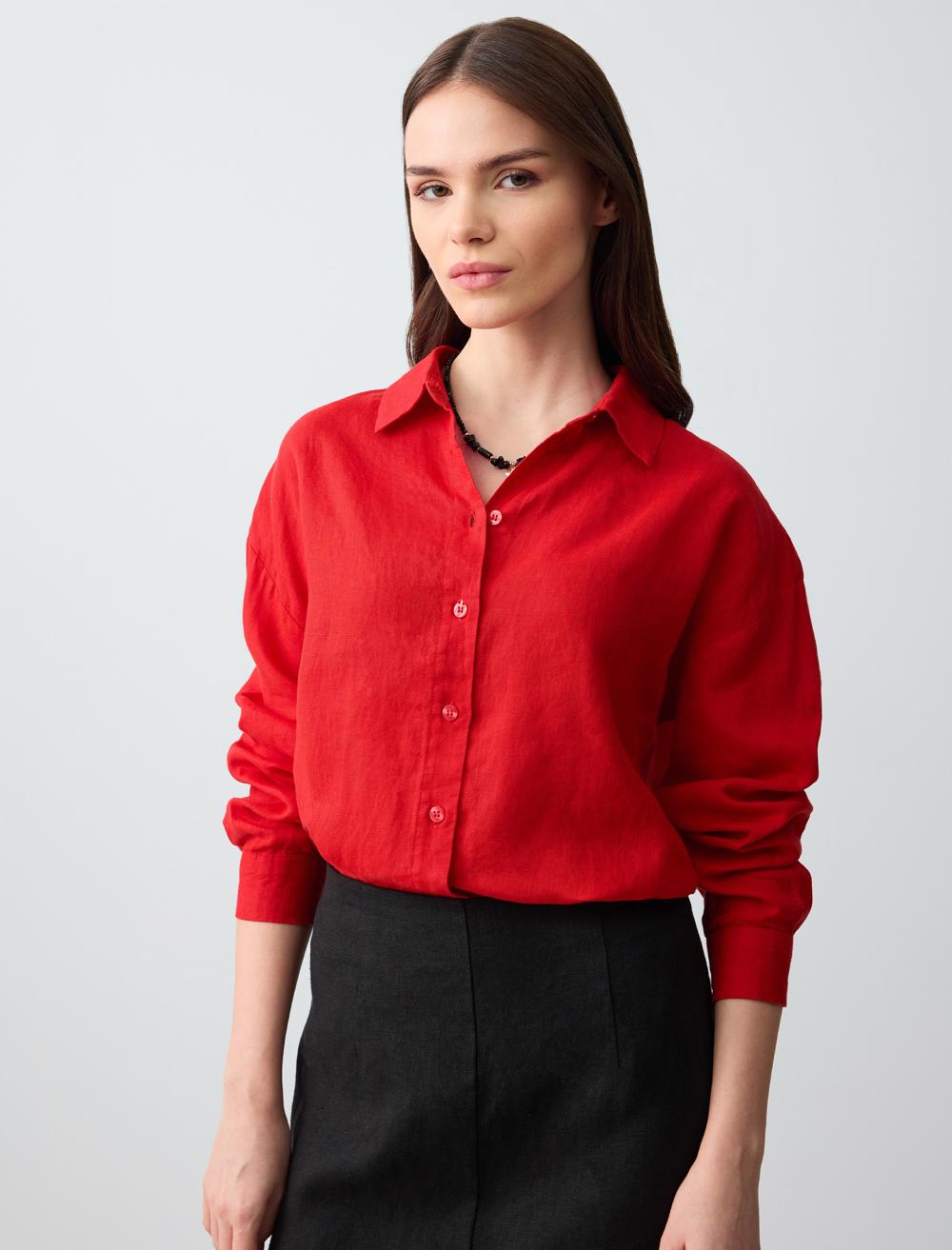 Shirt Collar Long-Sleeve Shirt