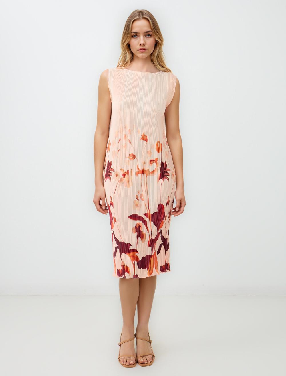 Crew Neck Sleeveless-Sleeve Dress - 5SW064275