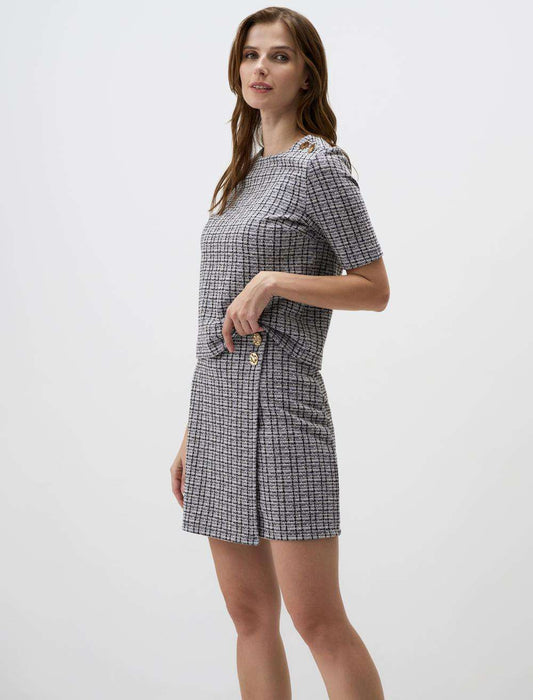 Plaid Patterned Slim Fitted Mini Skirt
