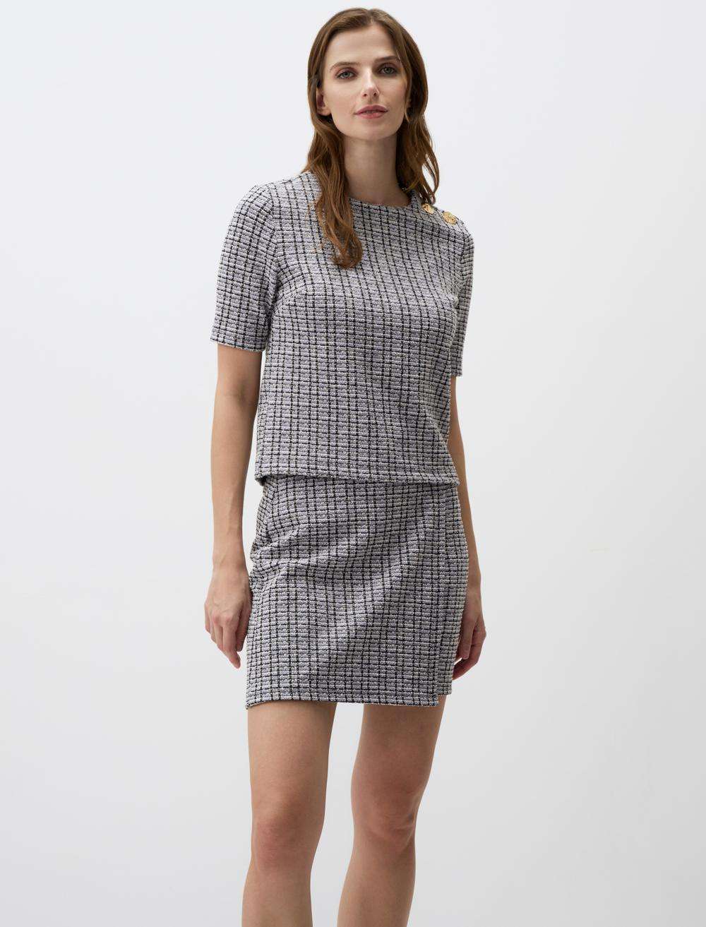 Plaid Patterned Slim Fitted Mini Skirt
