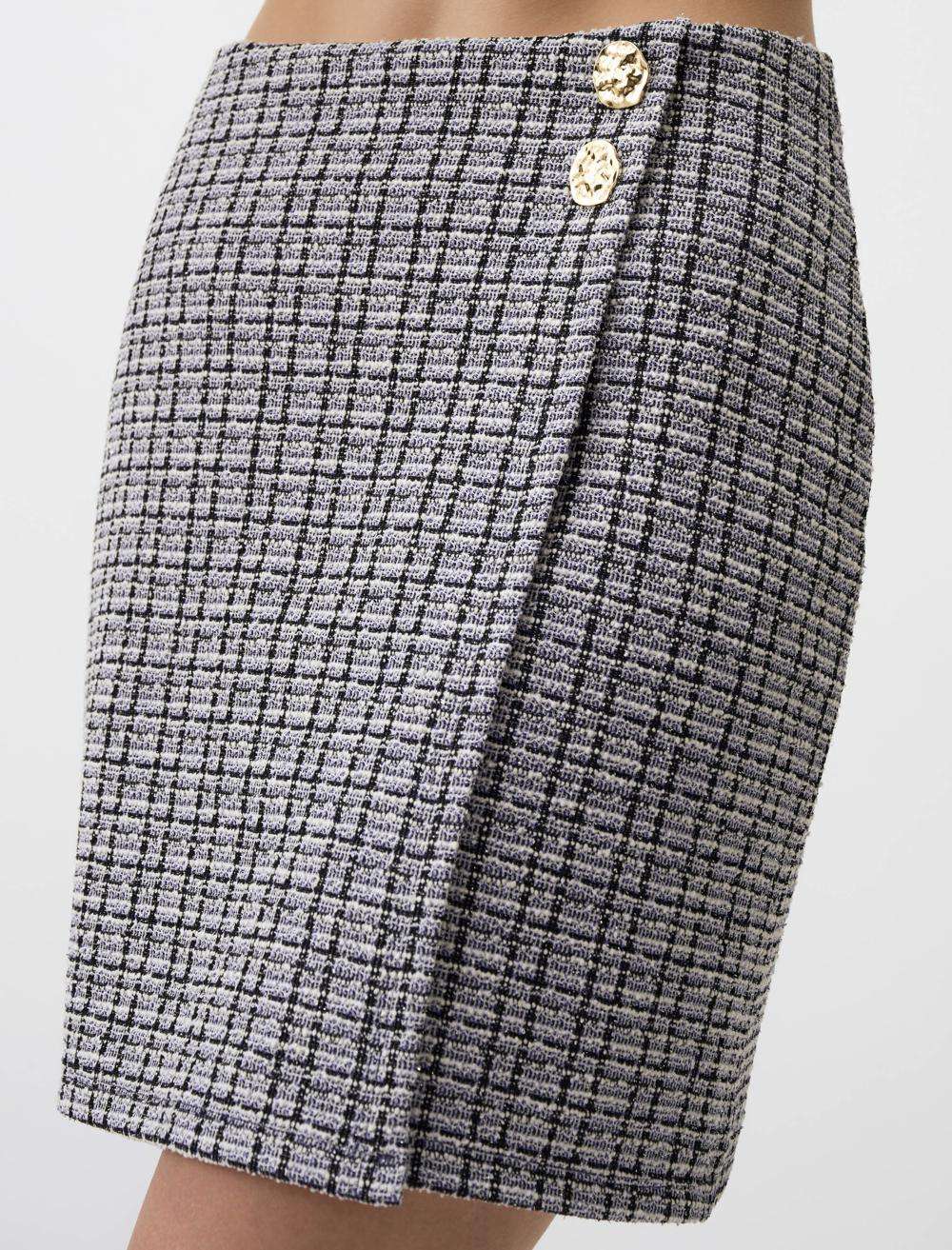 Plaid Patterned Slim Fitted Mini Skirt