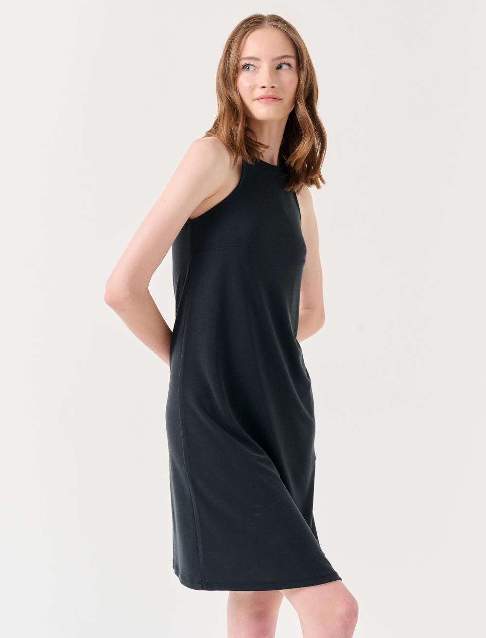 Sleeveless-Sleeve Dress - Black - 23SE011039900