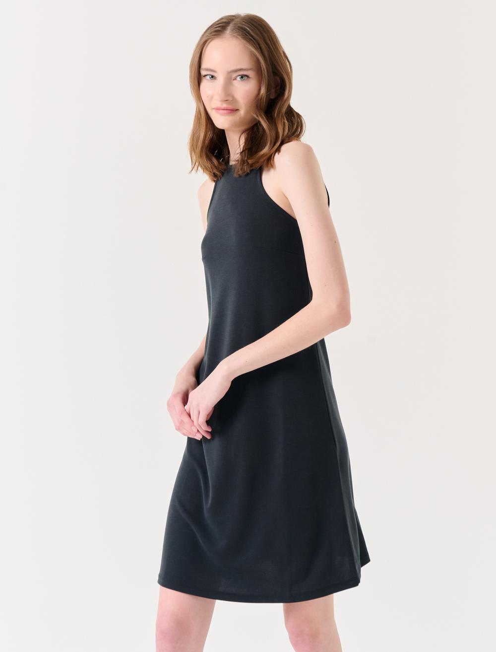 Sleeveless-Sleeve Dress - Black - 23SE011039900