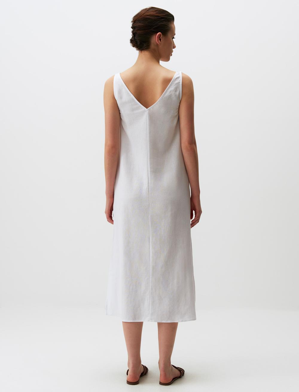 V-Neck Sleeveless-Sleeve Dress - 24SE054010