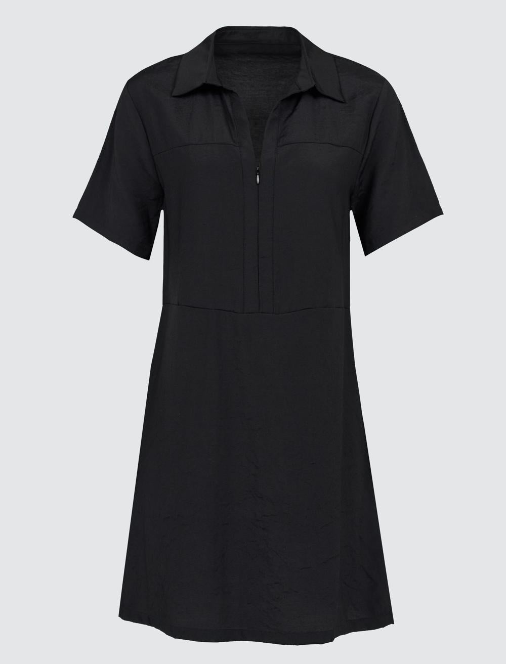 Polo Collar Short Sleeve Mini Dress - 24SE055065