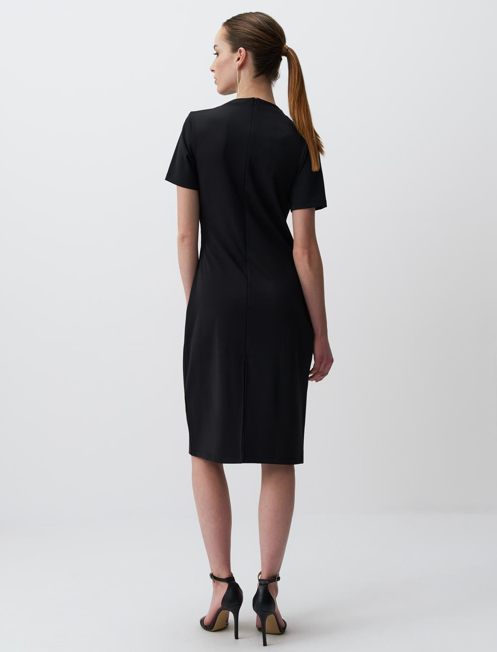 Zero Neck Short Sleeve Midi Dress - 24SE145090