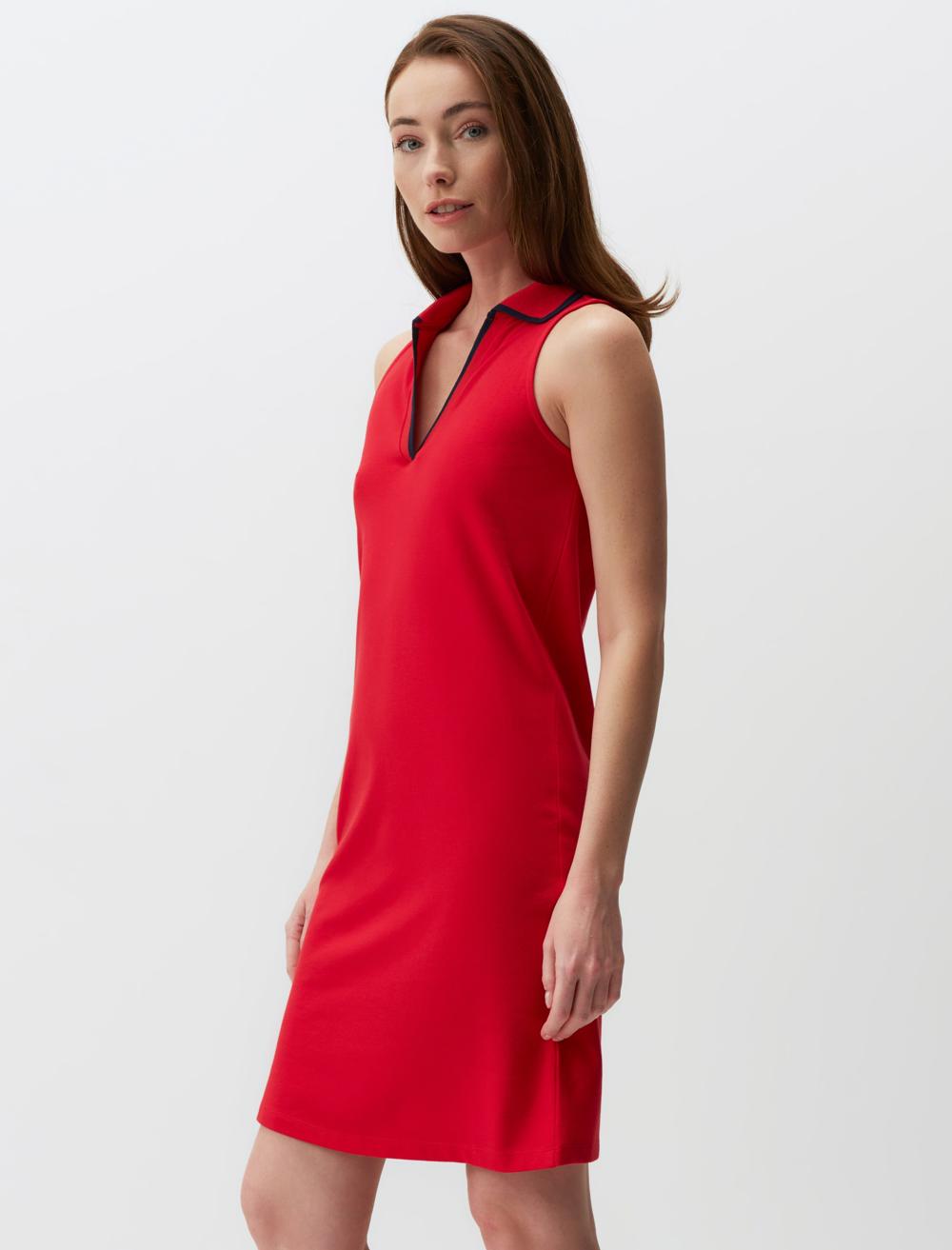 V-Neck Sleeveless-Sleeve Dress - 4SW02130080