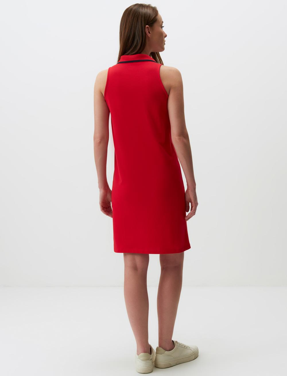 V-Neck Sleeveless-Sleeve Dress - 4SW02130080