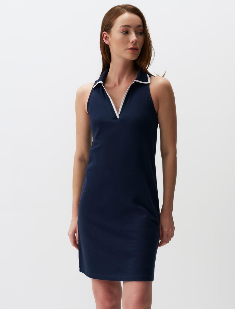 V-Neck Sleeveless-Sleeve Dress - 4SW02130080