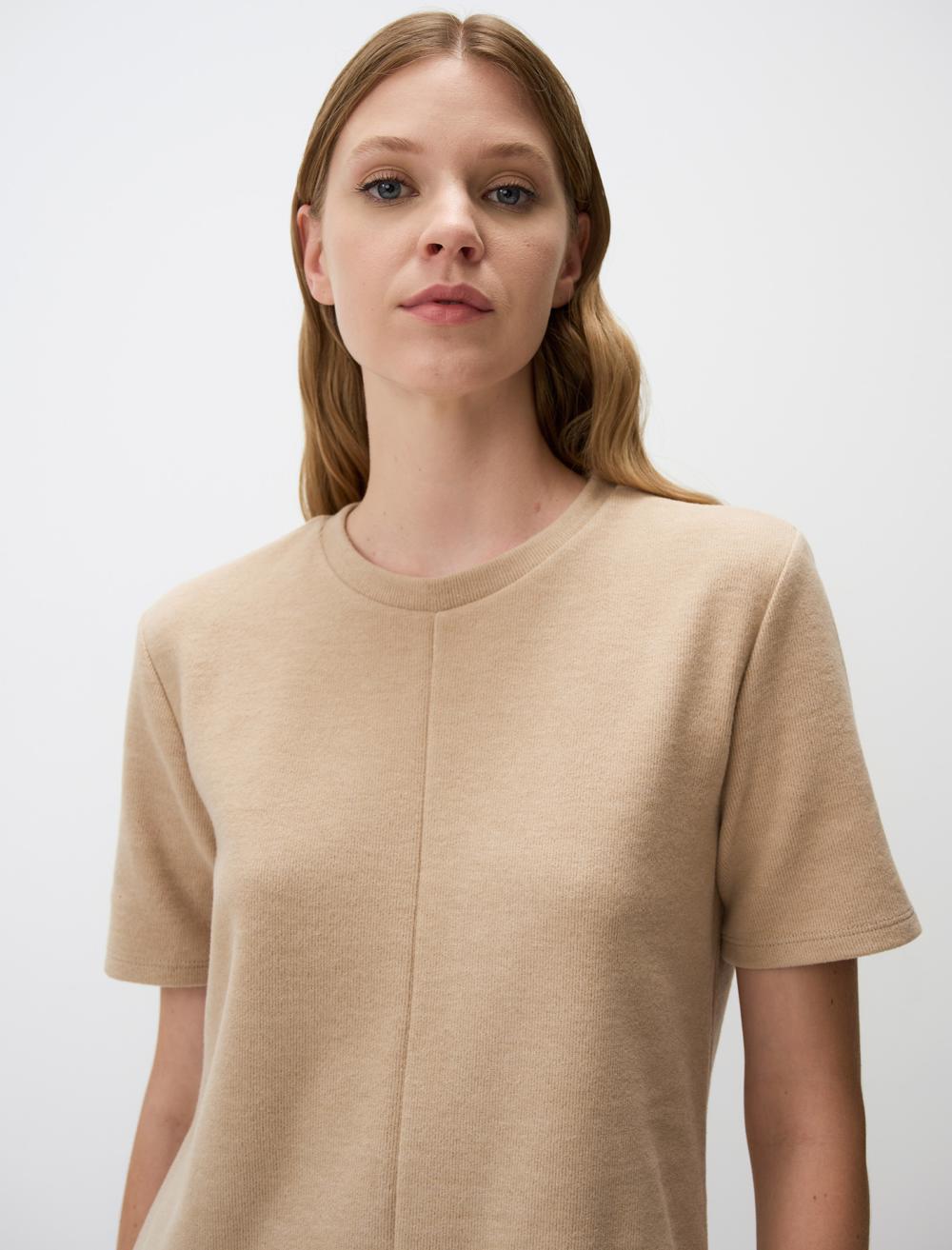 Loose Fit Crew Neck Short-Sleeve Dress - 4WW02131030