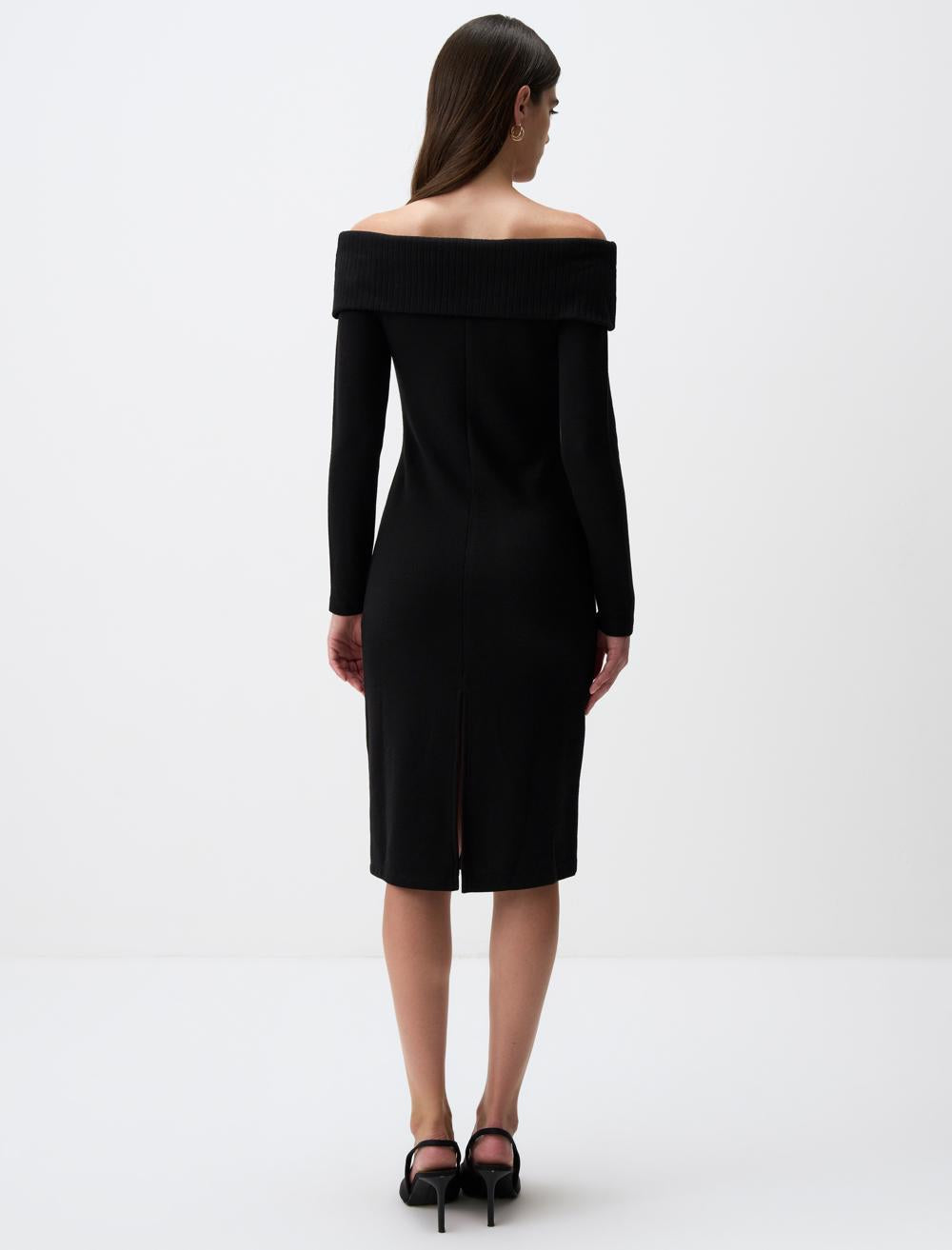 Off-The-Shoulder Long-Sleeve Dress - 4WW02131072