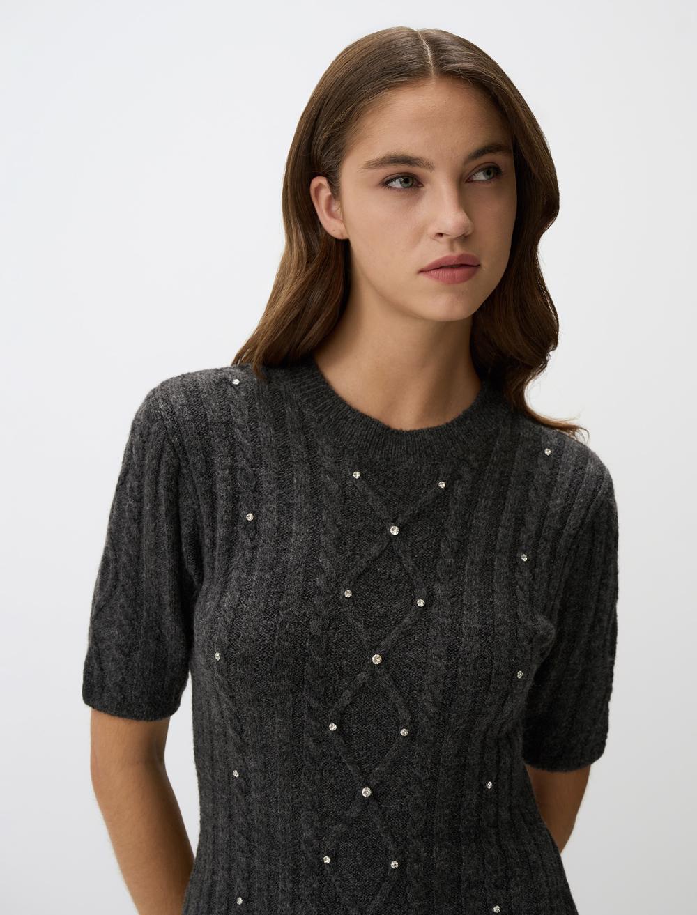 Crew Neck Short-Sleeve Dress - 4WW03131075