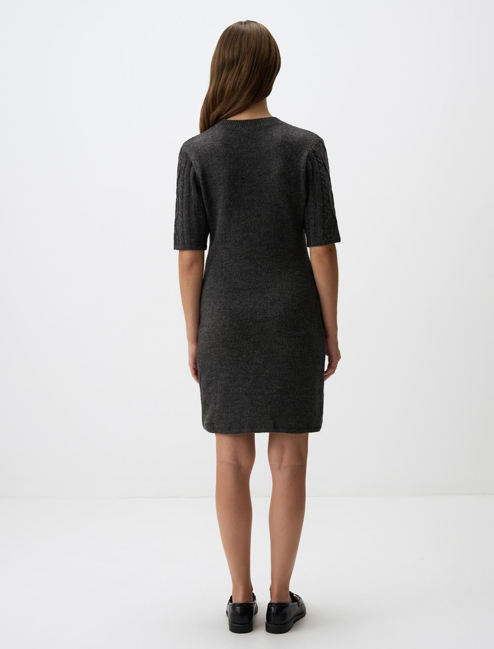 Crew Neck Short-Sleeve Dress - 4WW03131075