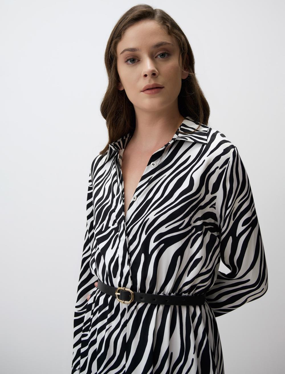Shirt Collar Long-Sleeve Dress - 4WW131371